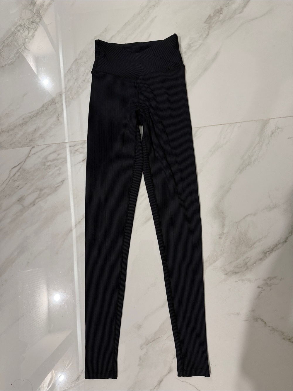 Forever 21 Black Ribbed High-Waist Leggings